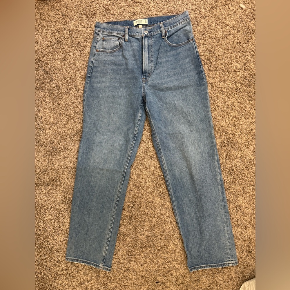 Abercrombie & Fitch Ankle Straight Ultra High Rise Curve Love Denim Jeans
